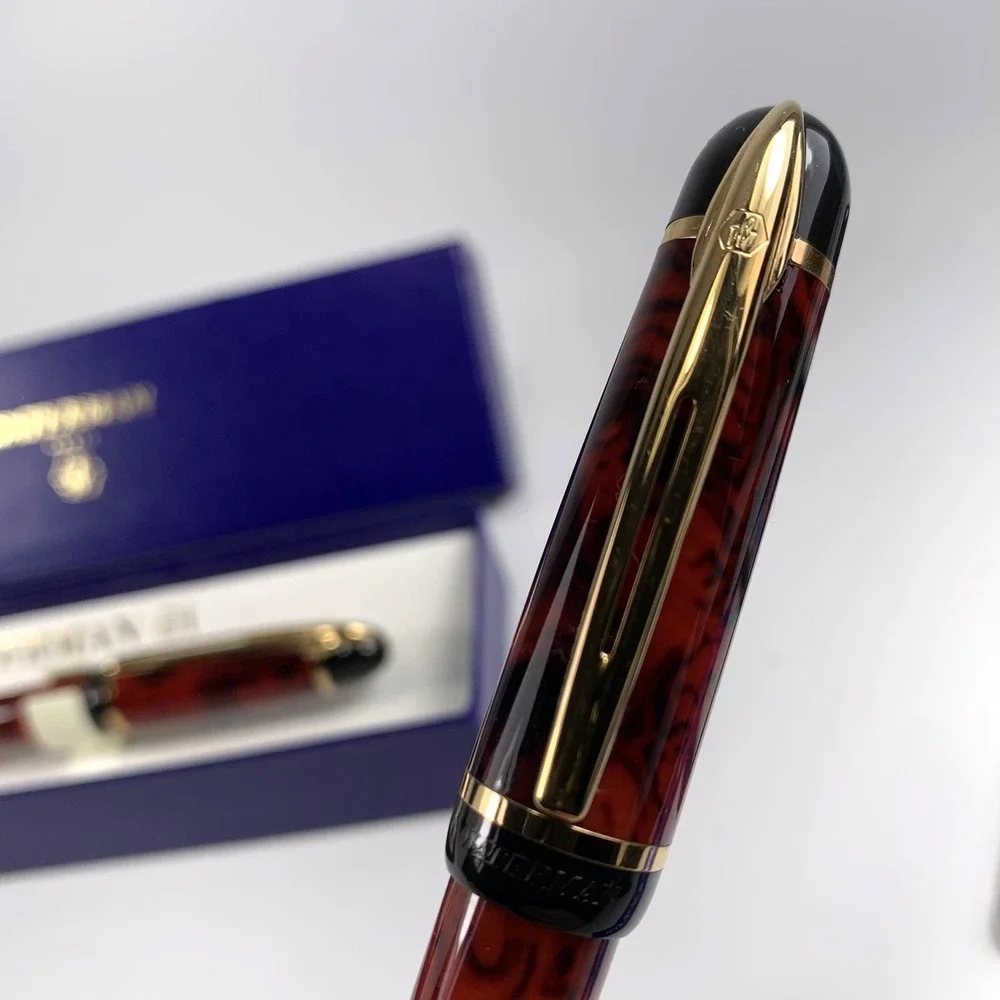 Waterman Phileas Red Marble Fountain Pen & Rollerball Set in Box‎ - Ink & Manual